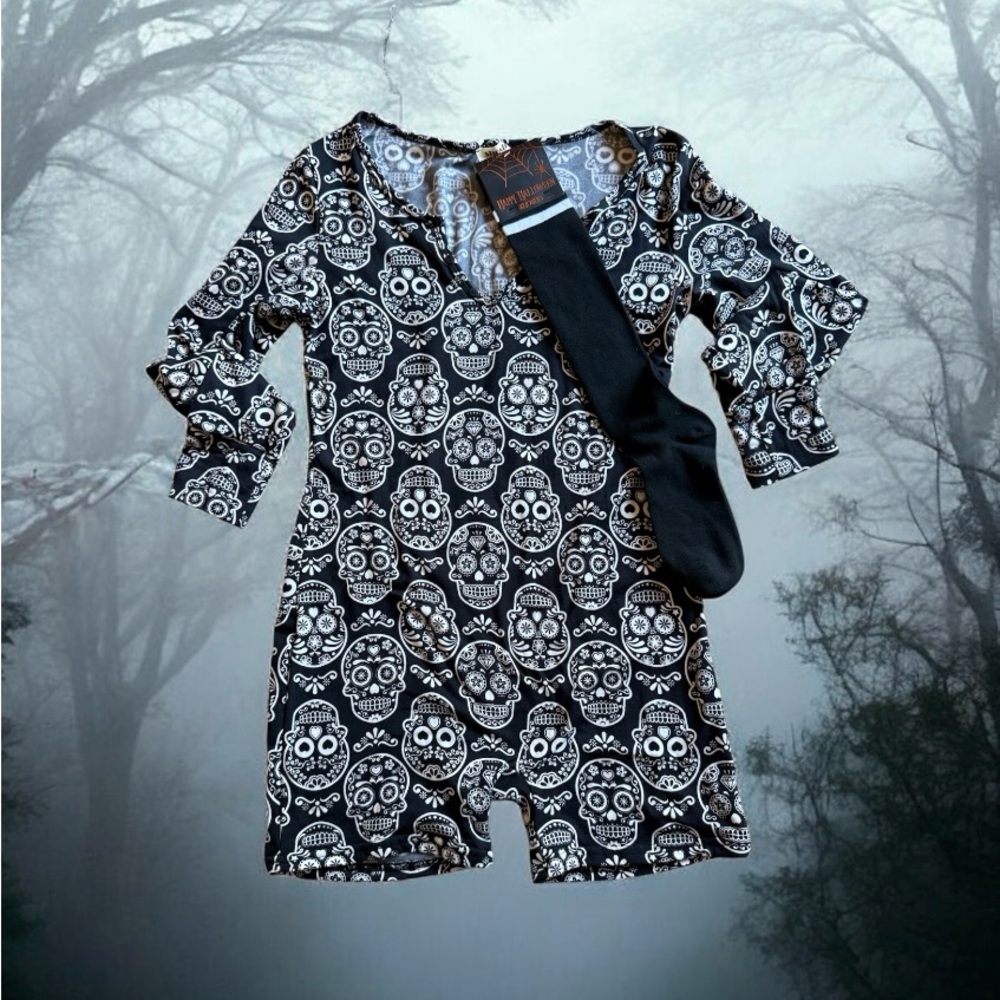 Day of the Dead Romper Pjs
